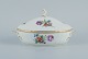 Royal Copenhagen, Saxon Flower, lidded tureen in hand-painted porcelain. Flowers 
and gold decoration.