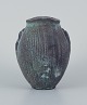 Svend Hammershøi for Kähler, ceramic vase green-black double glaze.