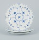 Royal Copenhagen, three Blue Fluted plain lunch plates.
Model 1/184.