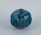 Hans Hedberg (1917-2007) for Biot, France, unique ceramic vase with glaze in 
blue-green shades.