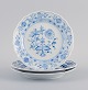 Meissen, three plates -Blue Onion pattern.