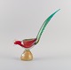 Murano, Italy. Large mouth-blown sculpture in art glass. Exotic bird.