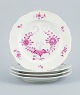 Meissen, Pink Indian, a set of four plates.