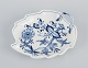 Leaf-shaped Meissen Blue Onion dish in hand-painted porcelain.