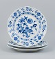 Meissen, Blue Onion pattern, a set of three hand painted dinner plates.