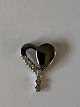 Heart Pendant in white gold #14 carat with Brilliant