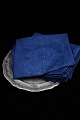 8 pcs. beautiful old French damask woven linen napkins with monogram and floral 
motifs...