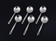 Georg Jensen, Acorn, a set of six large bouillon spoons in sterling silver.