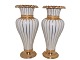 Antik K presents: Royal CopenhagenPair of tall Hetsch vases with wide gold edges from 1850-1893