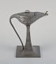 Hertz & Ballin pewter, handmade jug/oil lamp on foot in art nouveau style.