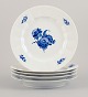 Royal Copenhagen, Blue Flower Angular, five dinner plates.
