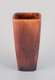 Carl Harry Stålhane for Rörstrand. Ceramic vase with glaze in shades of brown.