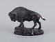 Bronze sculpture of a bison.