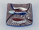 Anna-Lisa Thomson for Upsala-Ekeby, Sweden, hand-glazed ceramic dish featuring 
fish and starfish motifs.