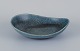 Carl Harry Stålhane for Rörstrand, large ceramic bowl with speckled glaze in 
green-blue tones.