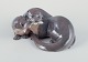 Royal Copenhagen, rare figurine of two otters with a fish in their mouths.