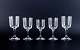 Et sæt på fem René Lalique Chenonceaux glas.
Fire rødvinsglas og et hvidvinsglas.
