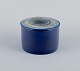 Herta Bengtsson for Rörstrand, a rare lidded ceramic jar with blue-toned glaze. 
Pattern on the top of the lid.