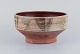 L'Art presents: Mogens Nielsen, Nysted, Denmark, large handmade ceramic bowl decorated with abstract motifs. ...