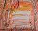 L'Art presents: Monique Beucher (1934), French artist. Gouache on canvas.Abstract composition. Colorful palette.