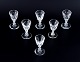 Holmegaard, Denmark, a set of six faceted cut "Paul" schnapps glasses.