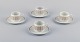 Arabia, Finland, a set of four "Pallas" coffee cups with saucers.