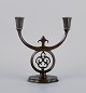 L'Art presents: Just Andersen, Art Deco candlestick in "diskometal". Early model.