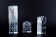 Timo Sarpaneva (1926-2006) for Iittala. Three triangular "Arkipelago" glass 
candleholders.