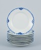 Royal Copenhagen, Princess, a set of nine plates.