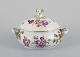 Meissen, Germany. Antique covered tureen hand-painted with polychrome flowers.