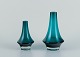 Erkkitapio Siiroinen for Riihimäen Lasi, Finland. Two vases in green and clear 
mouth-blown art glass.