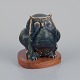 Carl Harry Stålhane (1920-1990) for Rörstrand. Ceramic figure of an owl with 
glaze in blue shades.