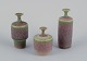 Rolf Palm (1930-2018), Swedish ceramicist.
Three unique miniature vases with glaze in green and brown hues.