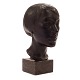 Aabenraa Antikvitetshandel presents: Gerhard Henning, Denmark, 1880-1967, bronze bust black patinated. Signed ...