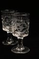 K&Co. presents: Antique, 1800s mouth-blown French wine glass with floral cuts...
