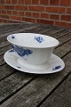 Antikkram presents: Blue Flower Angular Danish porcelain, oval sauce-boats on fixed stand