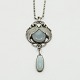 Evald Nielsen; Silvernecklace set with two moonstones