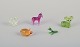 European glass 
artist. Five 
miniature 
animals in art 
glass.