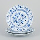 Meissen, Germany. Blue Onion pattern. Three antique dinner plates.