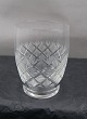 Antikkram præsenterer: Christiansborg krystalglas med facetsleben stilk. Vandglas 10,5cm