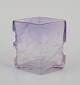 Bohemian Art Deco art glass vase. Purple art glass with floral motifs.