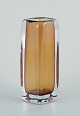 Vicke Lindstrand for Kosta Boda, Sweden. Art glass vase in yellow and clear 
glass.