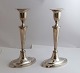 Niels Ebbesen, Copenhagen. Silver empire candlesticks (830). Height 23 cm. 
Stamps are a little indistinct. Produced around 1820.