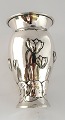 Kundby. Silver vase with floral motif (830). Height 15.5 cm. Produced 1931.