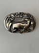 Silver brooch motif Fallow Deer and beautiful details. Stamped. 830s.