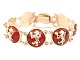 Sweden Gilded silver 
Bracelet with red enamel with lions