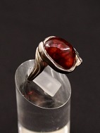 Sterling slv ring  med rav