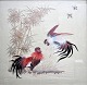 Pegasus – Kunst - Antik - Design presents: Chinese silk embroidery, 20th century. Two fighting roosters.