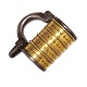 Aabenraa 
Antikvitetshandel 
presents: 
Early 18th 
century Baroque 
brass and iron 
padlock with 
letter 
combination. 
...