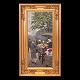 Aabenraa 
Antikvitetshandel 
presents: 
Paul 
Fischer, 
1860-1934, oil 
on panel. 
Flower sellers 
at Højbro 
Plads, ...